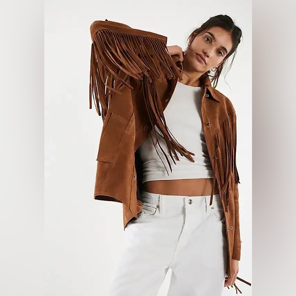 Stand Studio Jackets & Blazers - Stand Studio Estee Fringe Suede Jacket